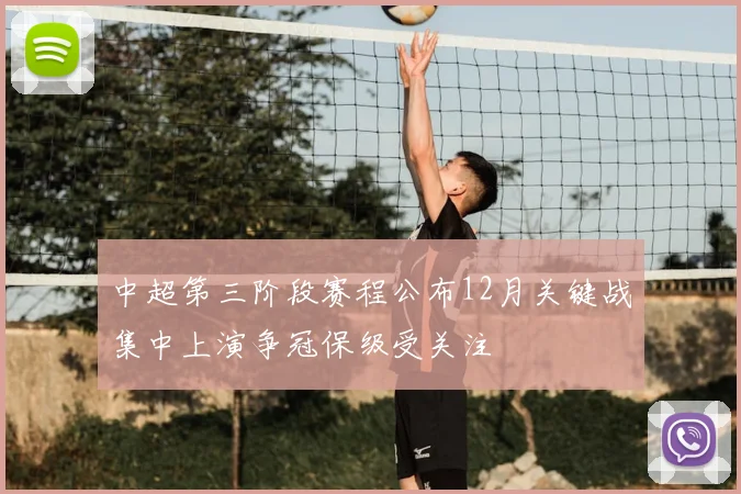 中超第三阶段赛程公布12月关键战集中上演争冠保级受关注